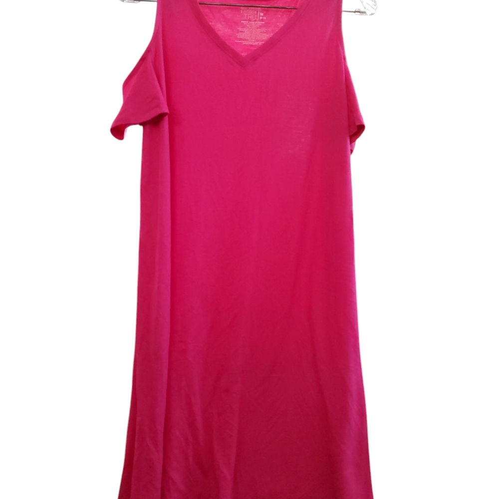 Time And Tru Pink Cold Shoulder Dress Shirt